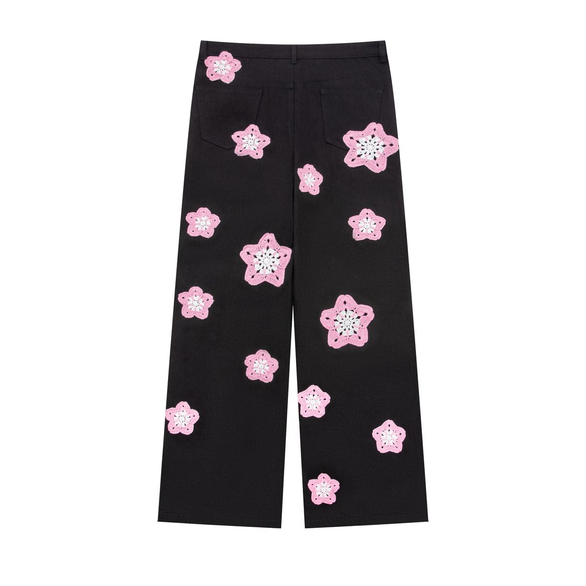 ARKYVE Pink Star Crochet Black Denim