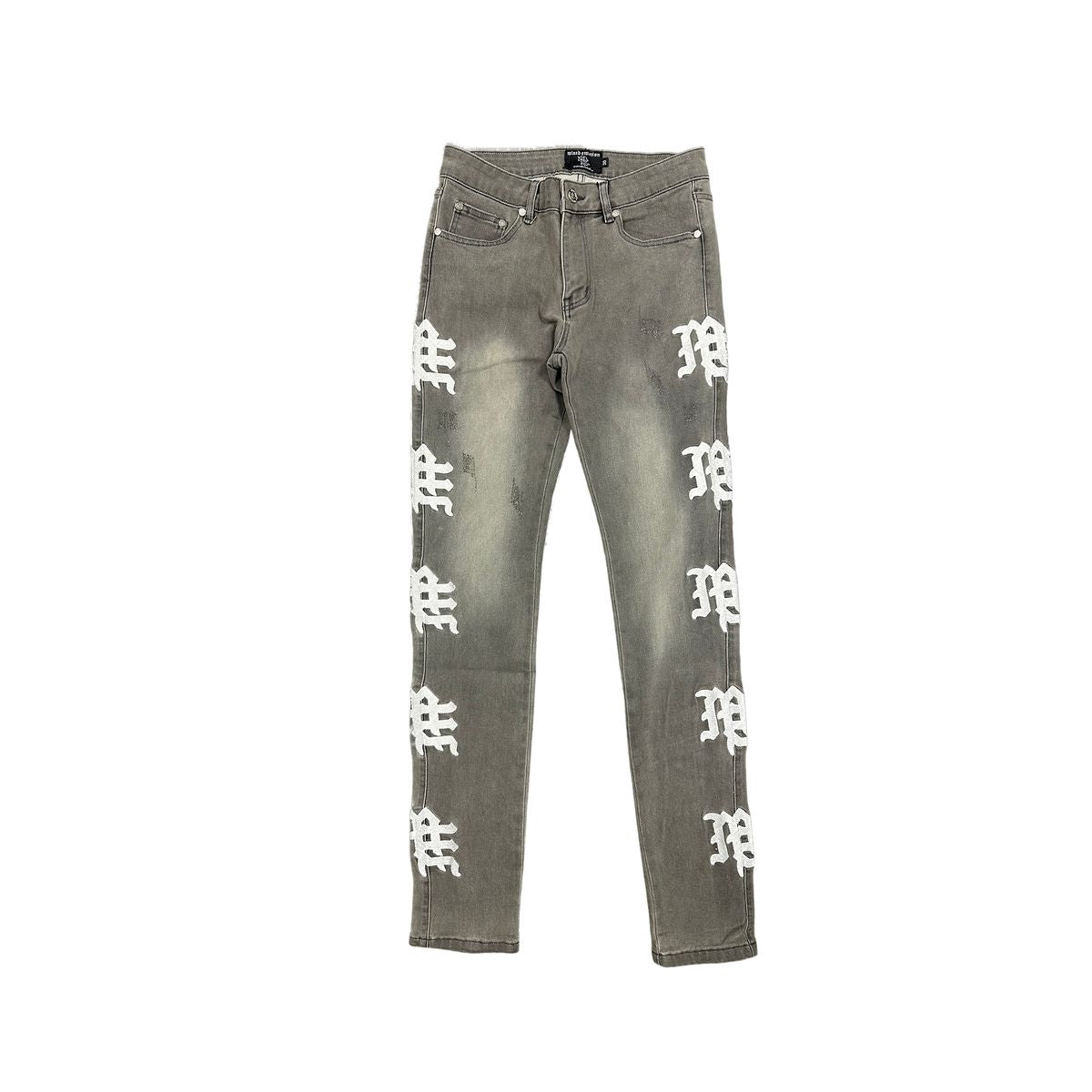 Mixed Emotion ‘Ash’ Grey Monogram Denim