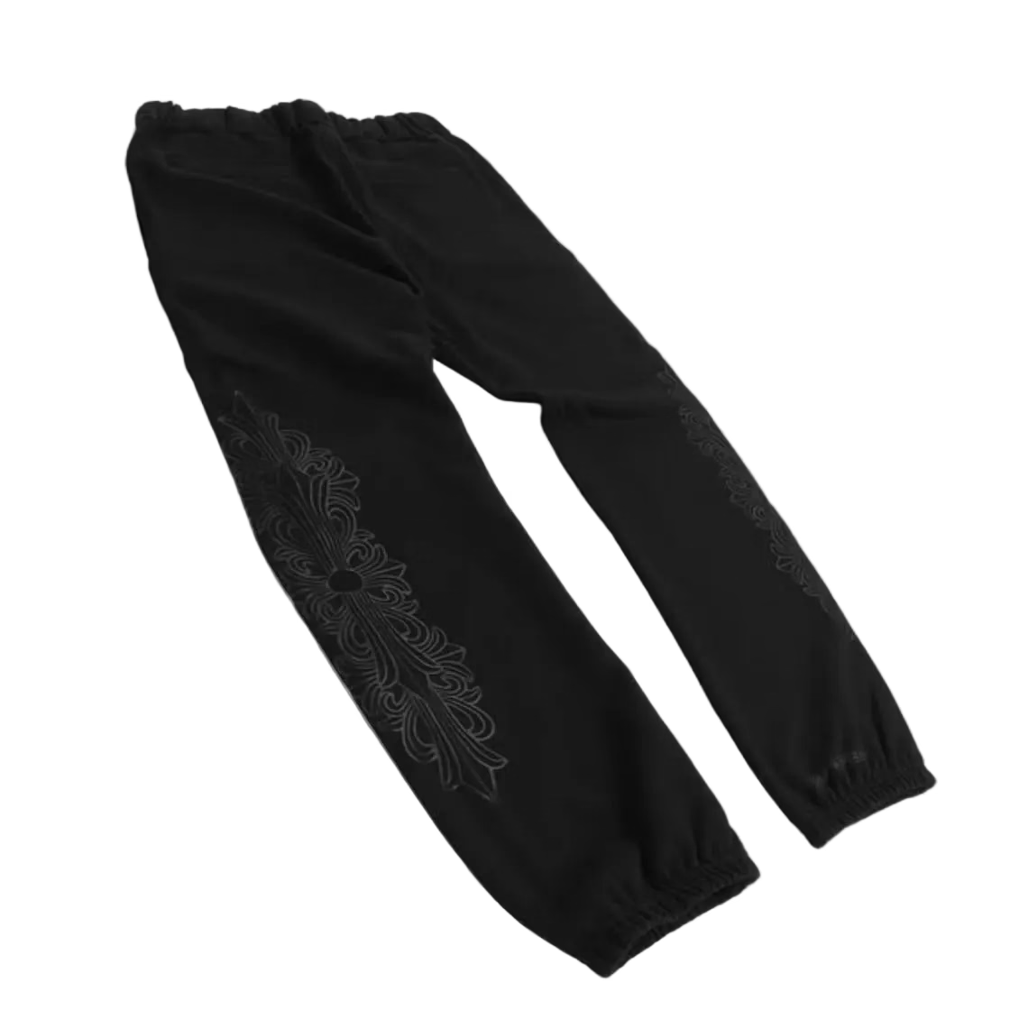 Chrome Hearts Horseshoe Floral Cross Sweatpants Black