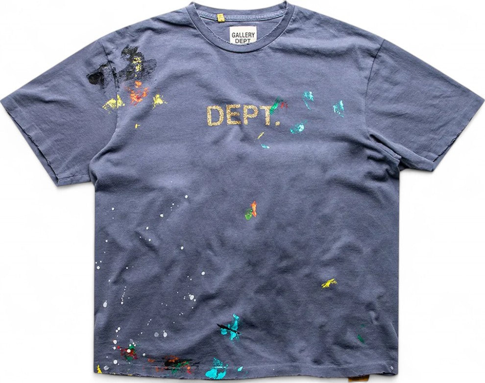 GALLERY DEPT Hand Painted Logo Navy Tee