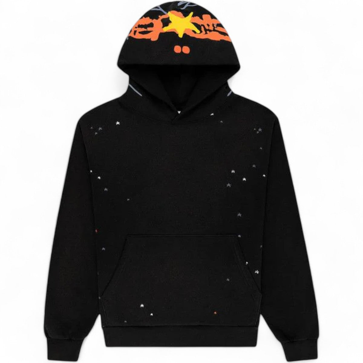 Sp5der Heavy Wash Hoodie Black