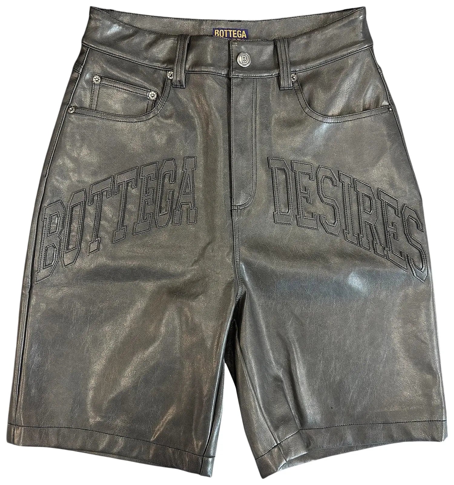 Bottega Desires Leather Shorts Grey DR