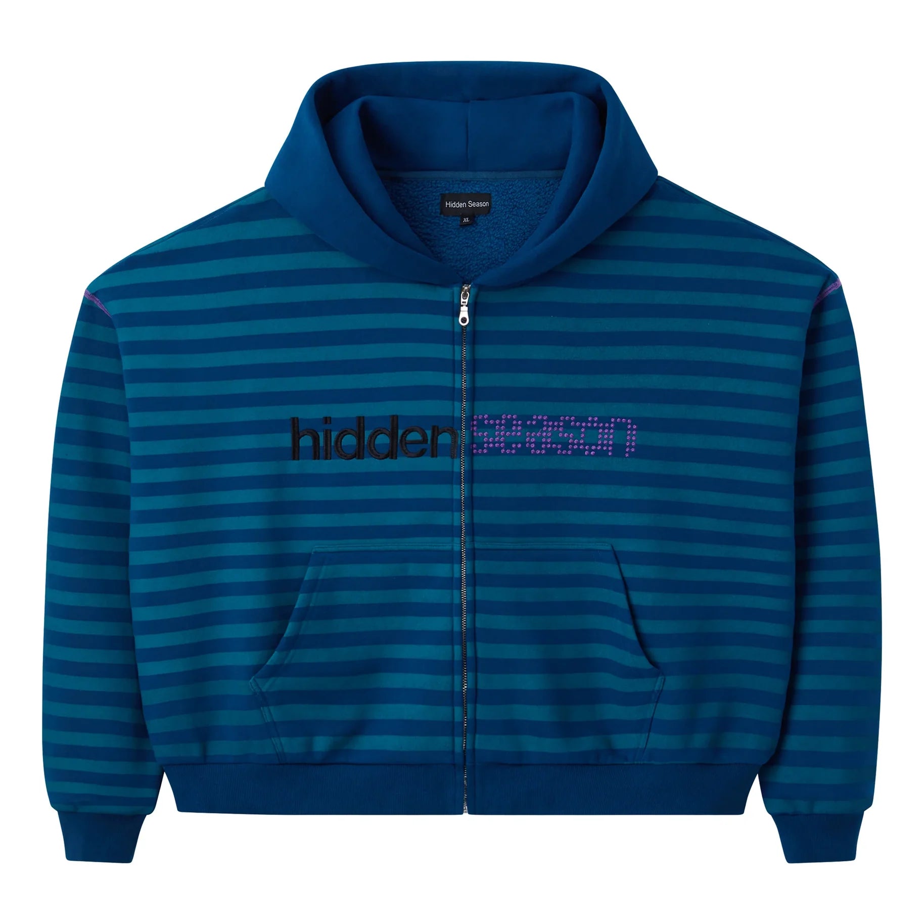 Hidden Season Blue Striped Zip Up Hoodie FP