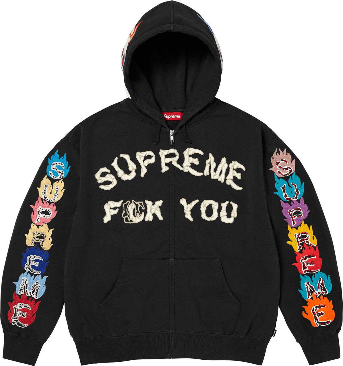 Supreme F**k You Zip Up Hooded Sweatshirt
