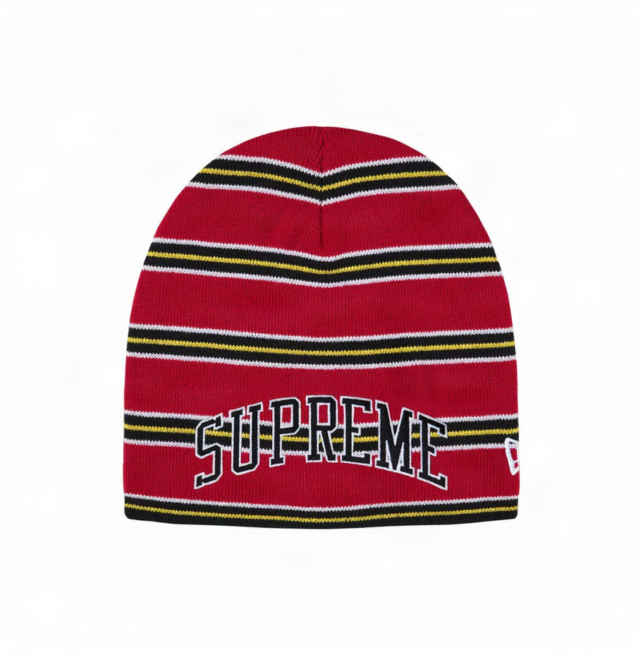 Supreme New Era Stripe Beanie Red DC