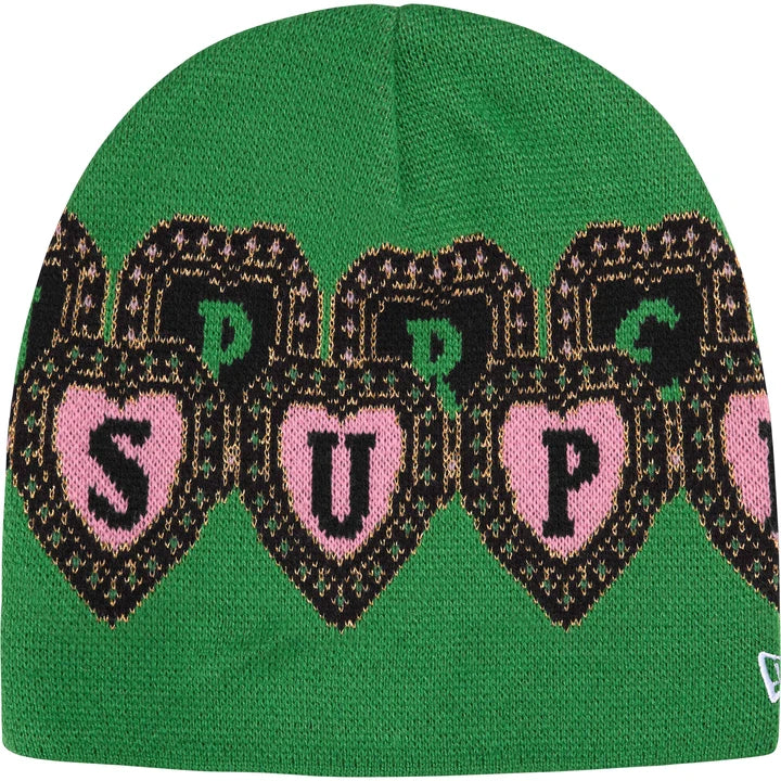 Supreme New Era Hearts Beanie Green