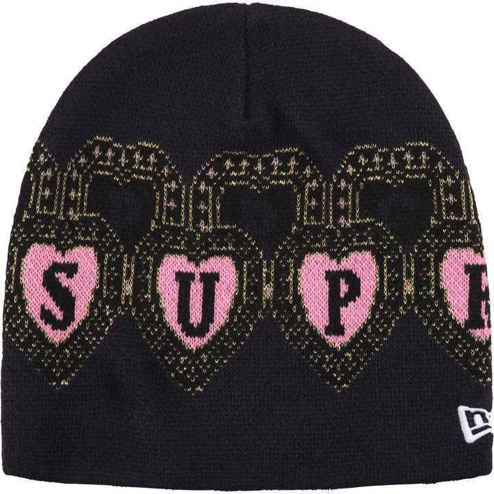 Supreme New Era Hearts Beanie Black