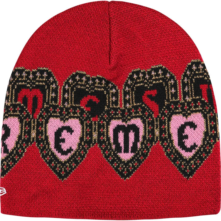 Supreme New Era Hearts Beanie Red