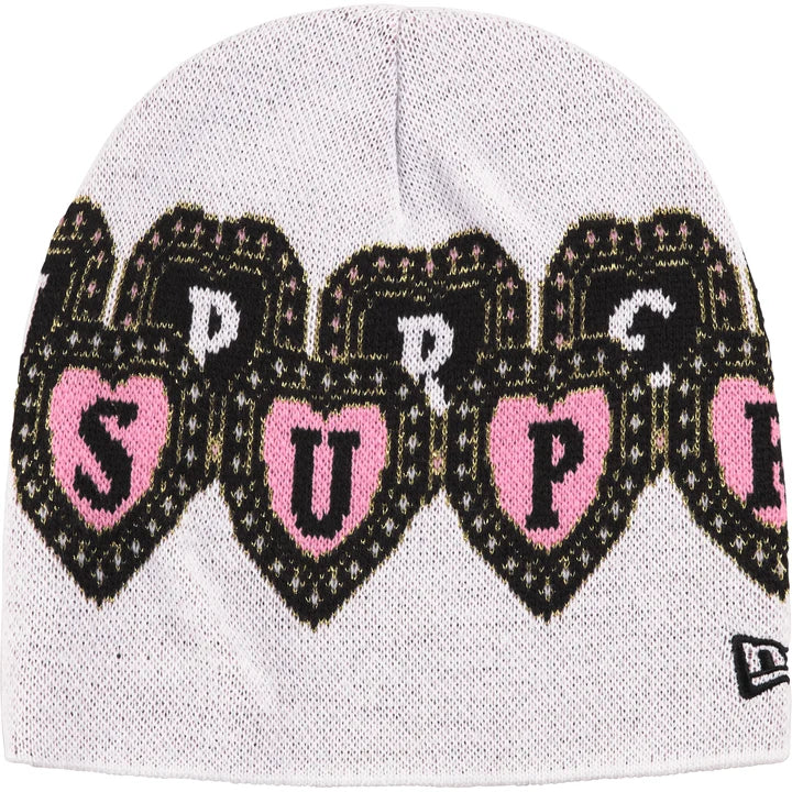Supreme New Era Hearts Beanie White