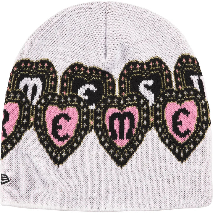 Supreme New Era Hearts Beanie White