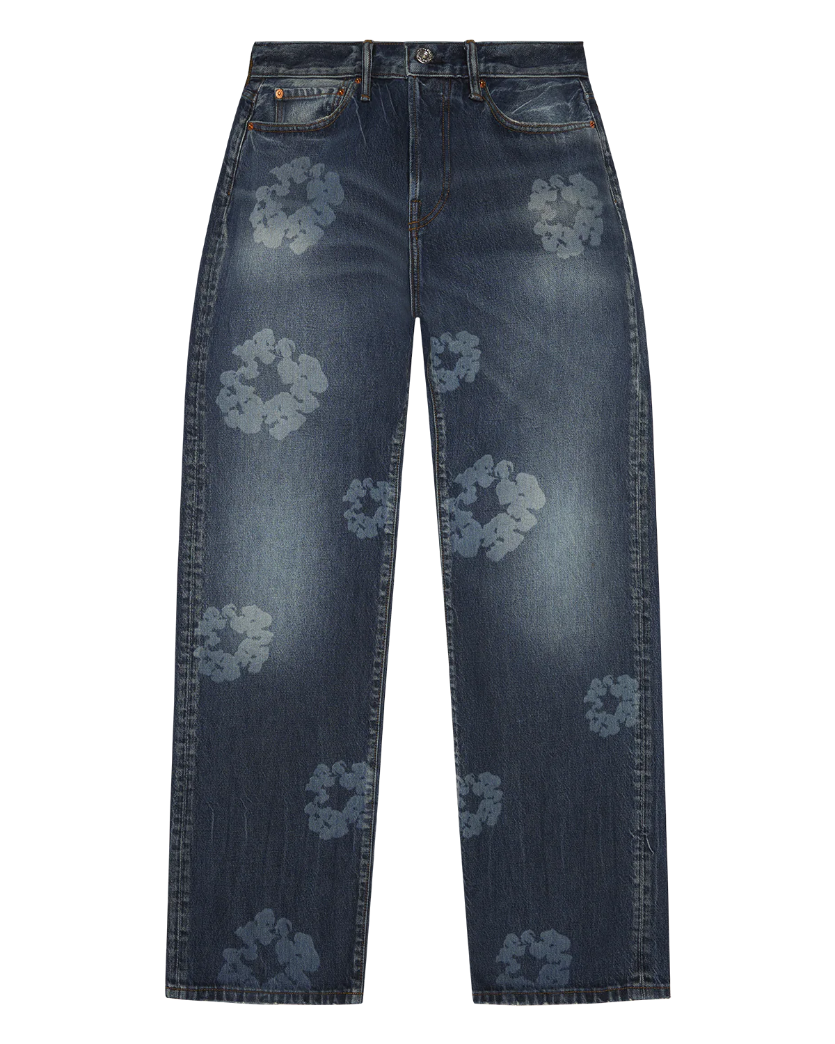 Denim Tears Baggy Laser Cotton Wreath Denim Pant Dark Wash ML Denim Tears Baggy Laser Cotton Wreath Denim Pant Dark Wash ML