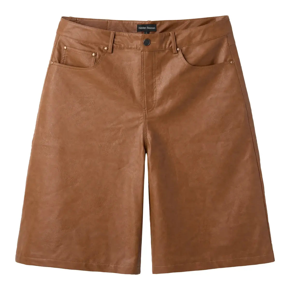 Hidden Season Brown Leather Shorts FP