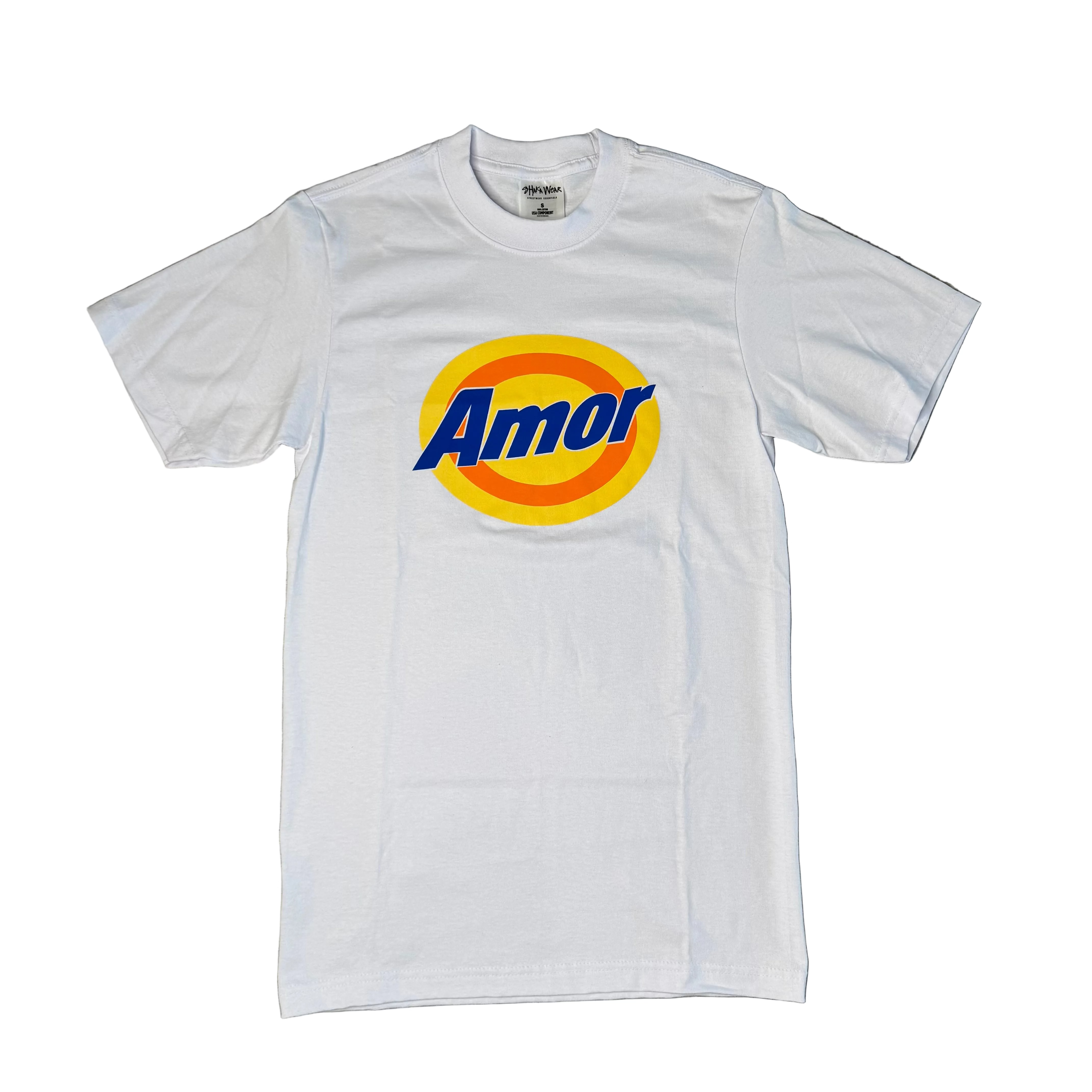 POR + AMOR Tee White Orange