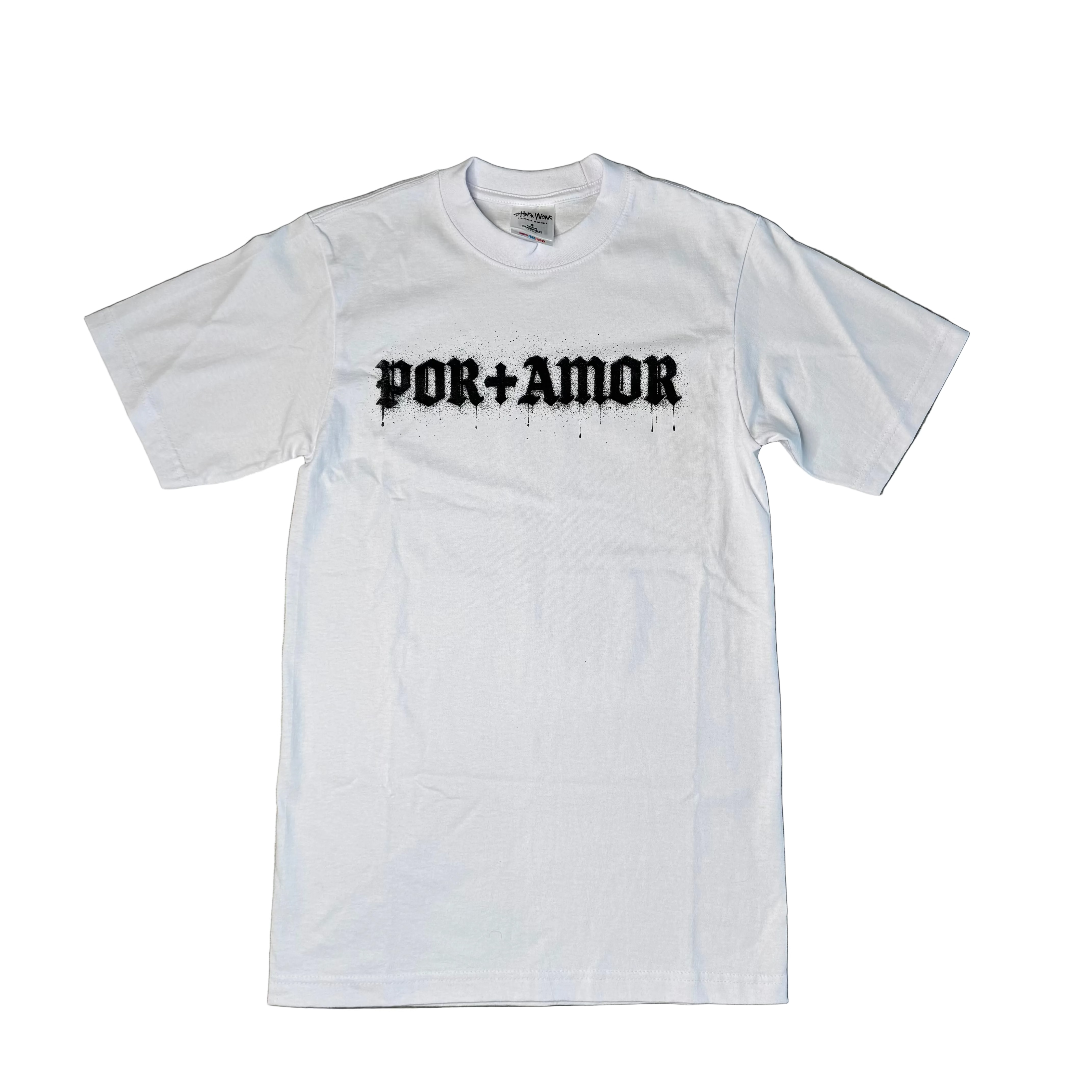 POR + AMOR Tee Black White