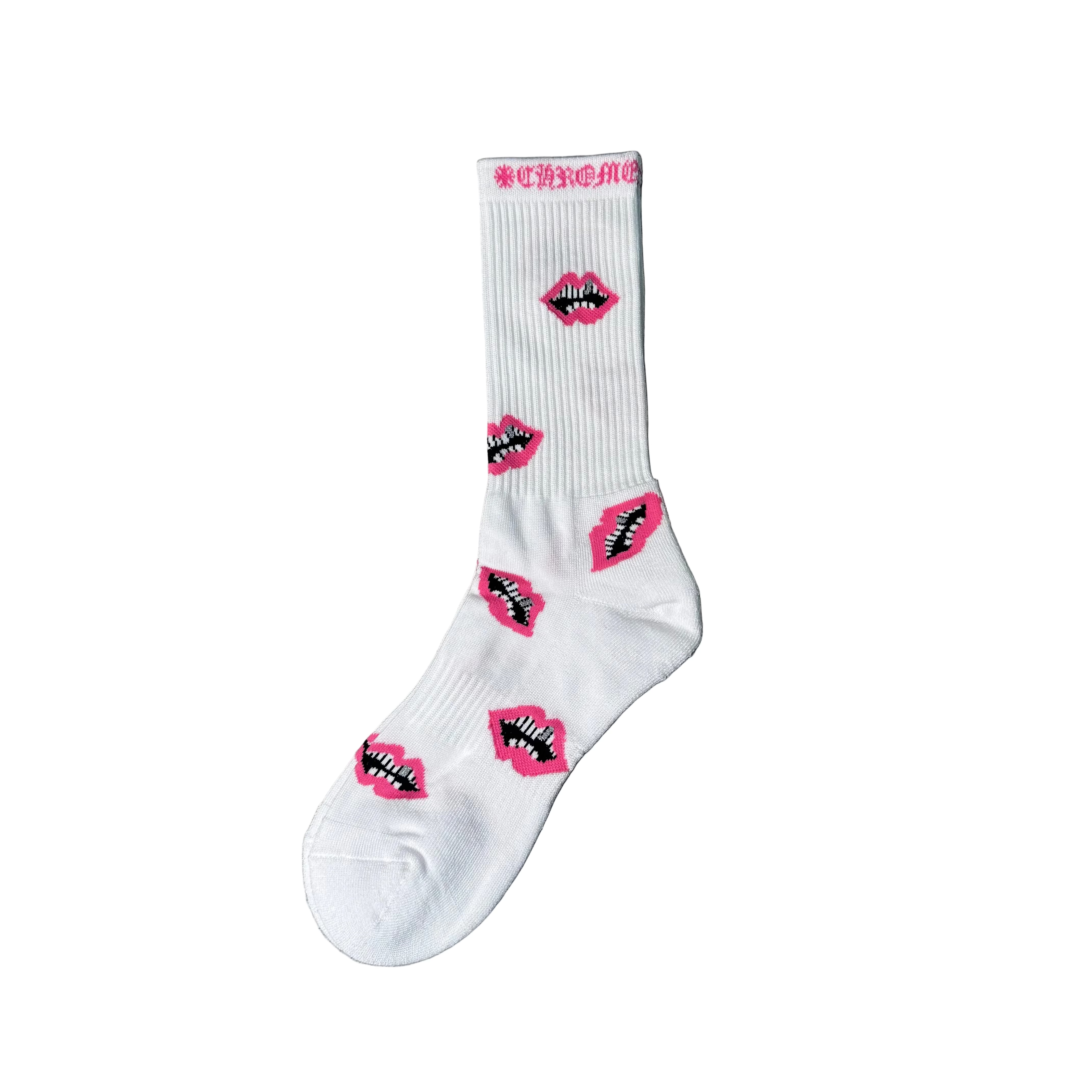 Chrome Hearts Socks White/Pink Lips ML