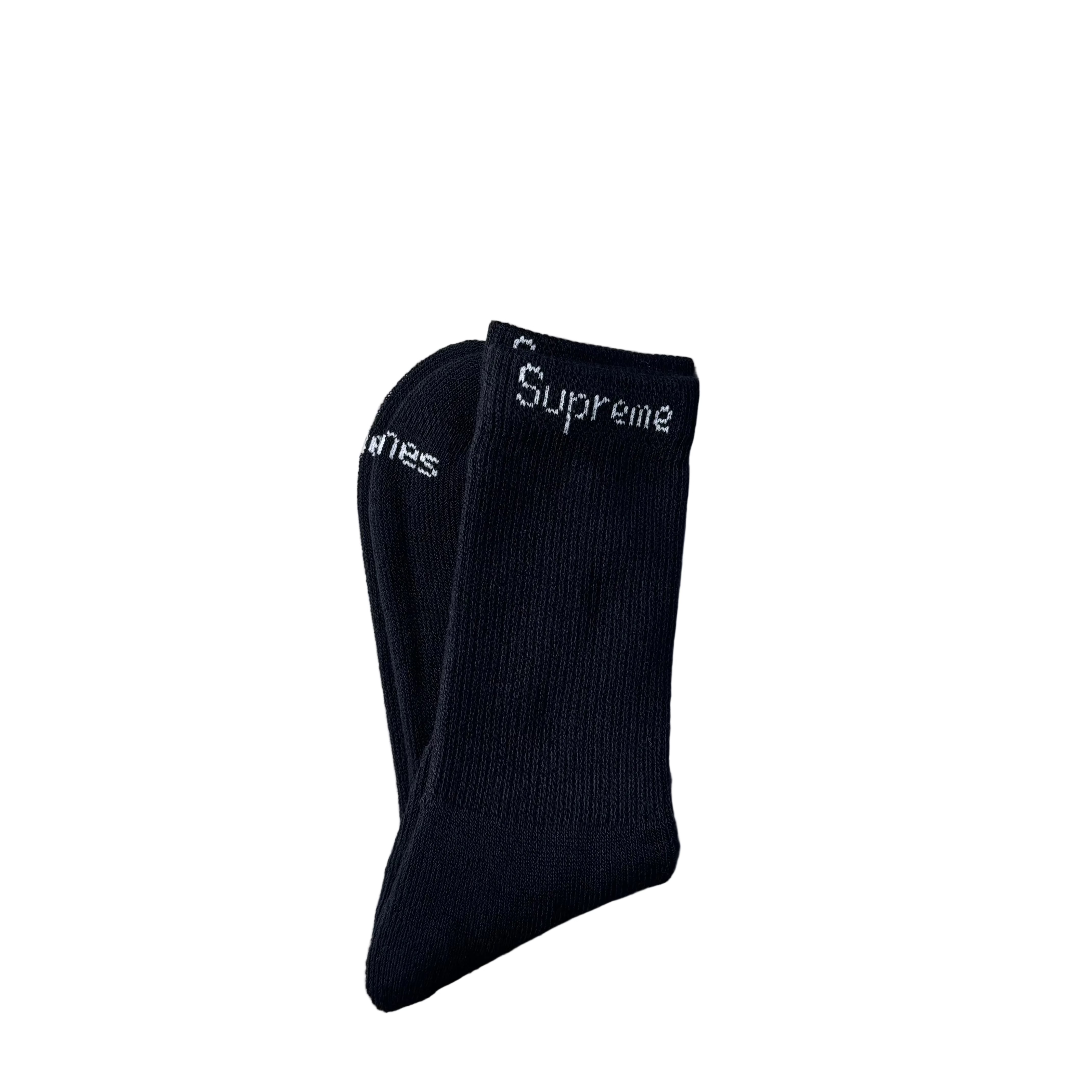 Supreme Hanes Crew Socks Black Singles DR