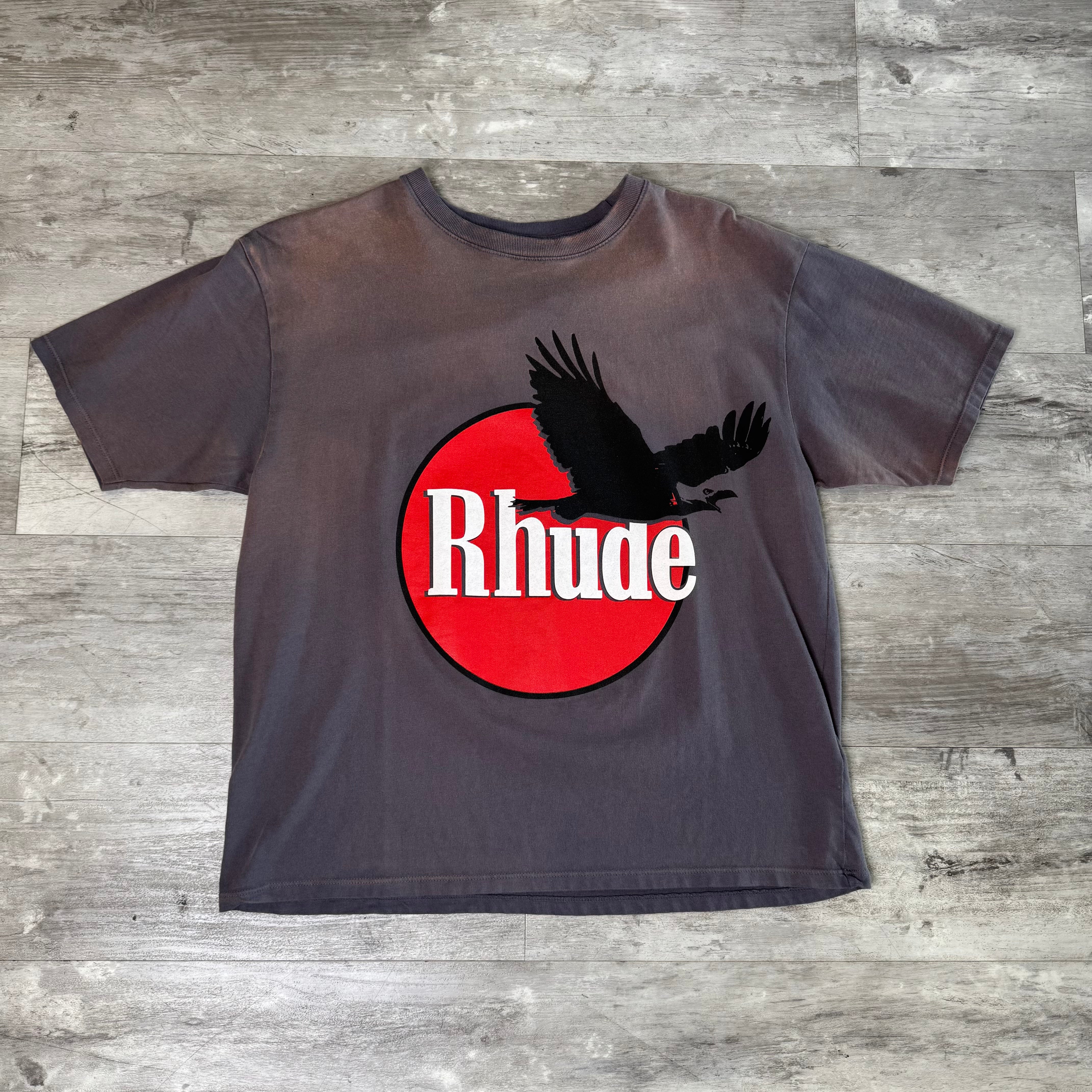 RHUDE Eagle Tee Washed Black