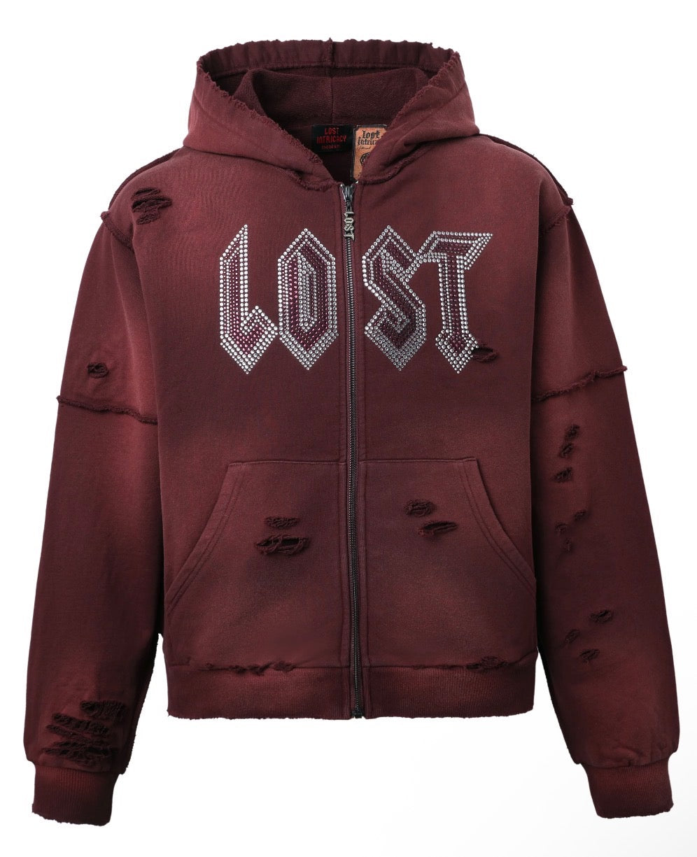 Lost Intricacy Emerald Zip Up Burgundy FP