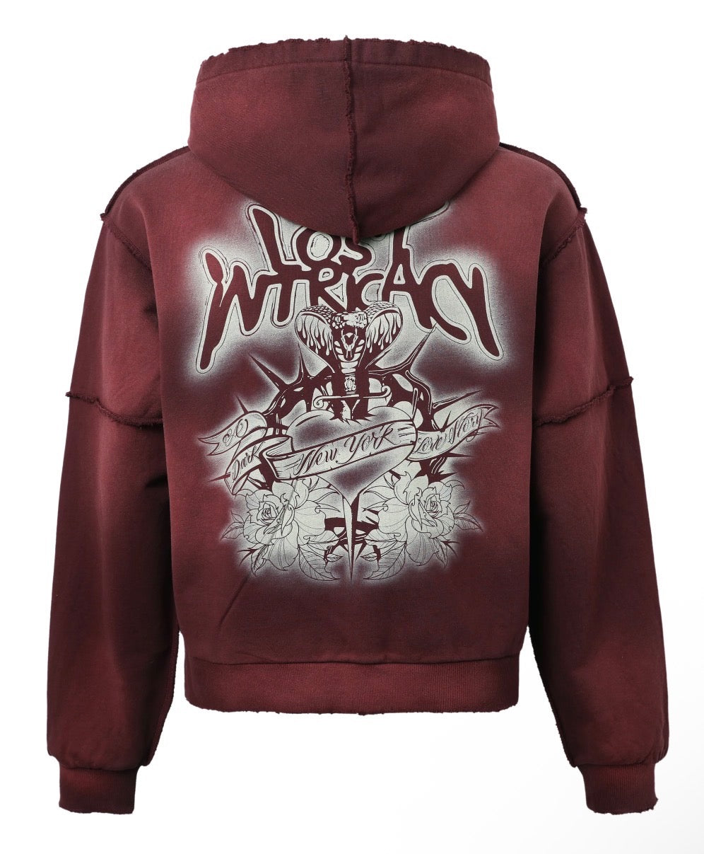 Lost Intricacy Emerald Zip Up Burgundy FP