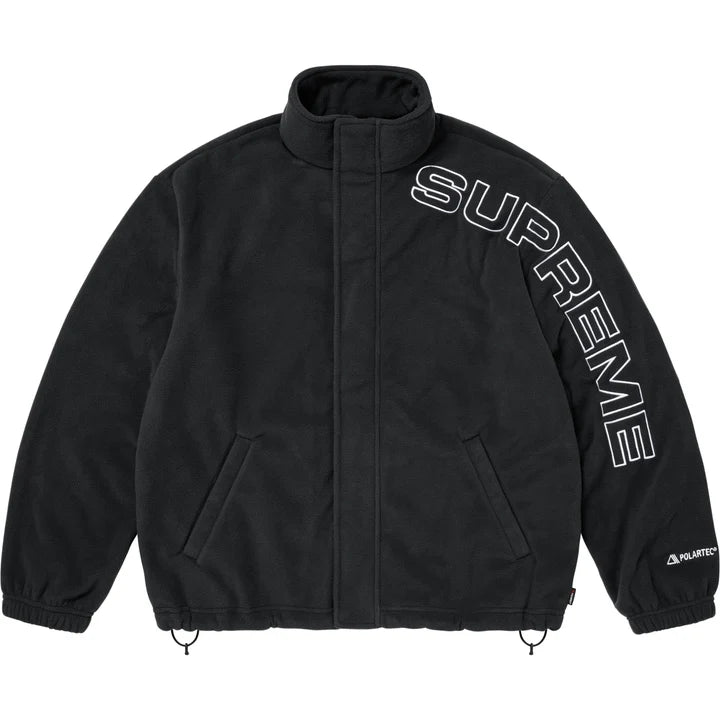 Supreme Spellout Embroidered Polartec Jacket Black