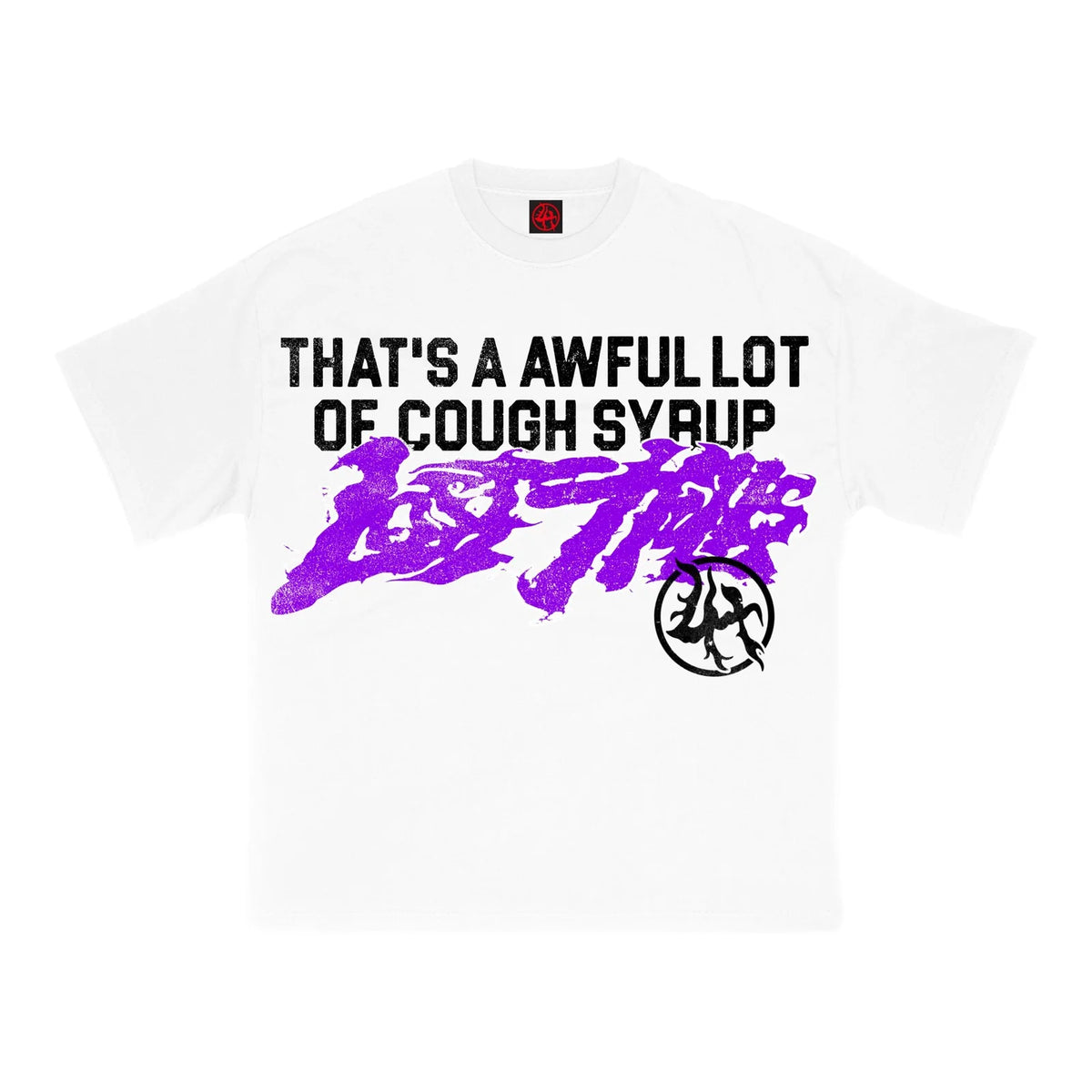 Lost Hills x Awful Lot Of Cough Syrup WHITE Logo Tee DOK (Copy)