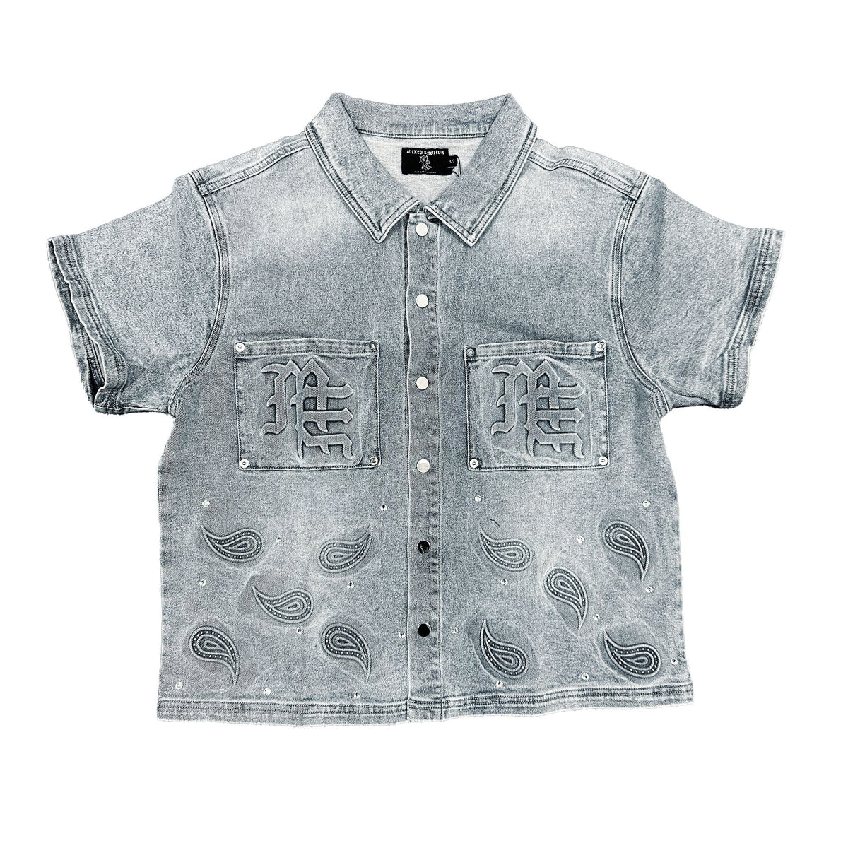 Mixed Emotion Denim Button Up Blue DOK