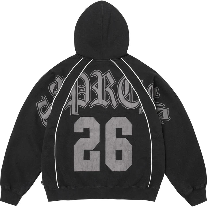 Supreme Paneled Zip Up Hooded Sweatshirt Black