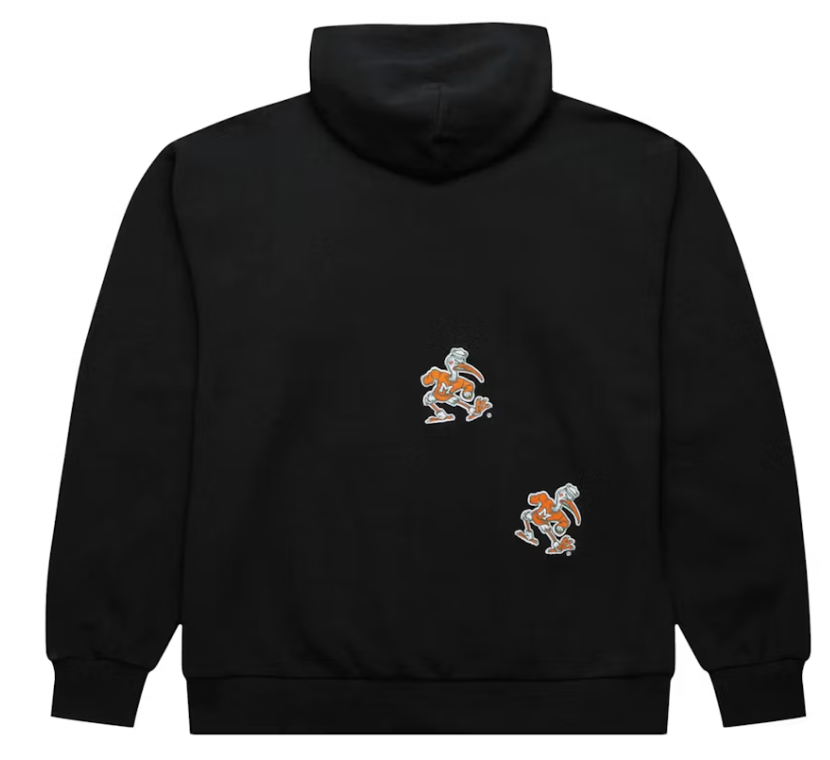 Travis Scott x Mitchell & Ness Miami Hurricanes Overlap Pullover Hoodie Black ML