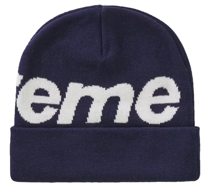 Supreme Big Logo Beanie (FW19) Navy