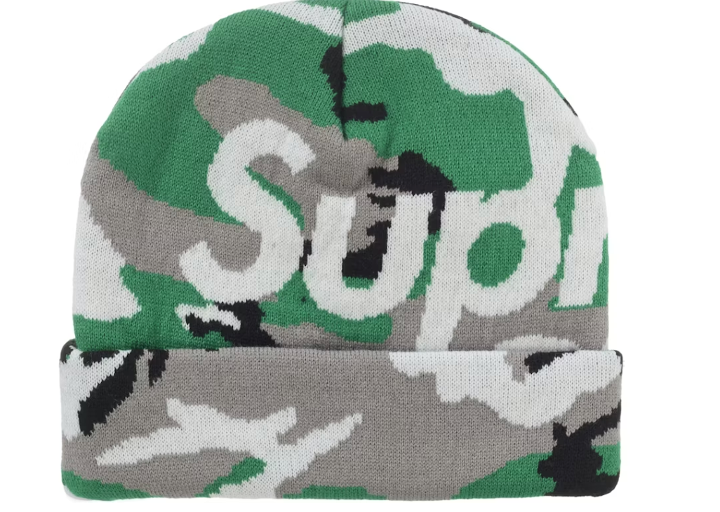 Supreme Camo Big Logo Beanie Green