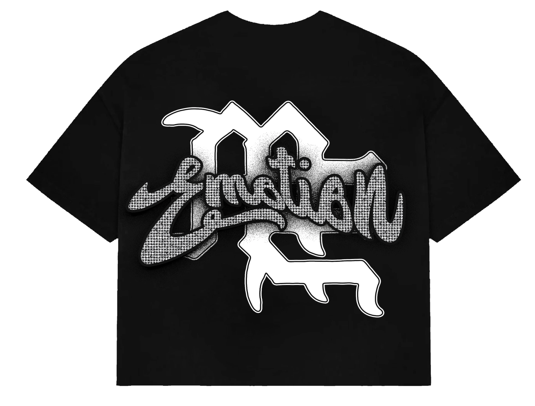 Mixed Emotion Black “Rhinestone” Cropped Tee FP