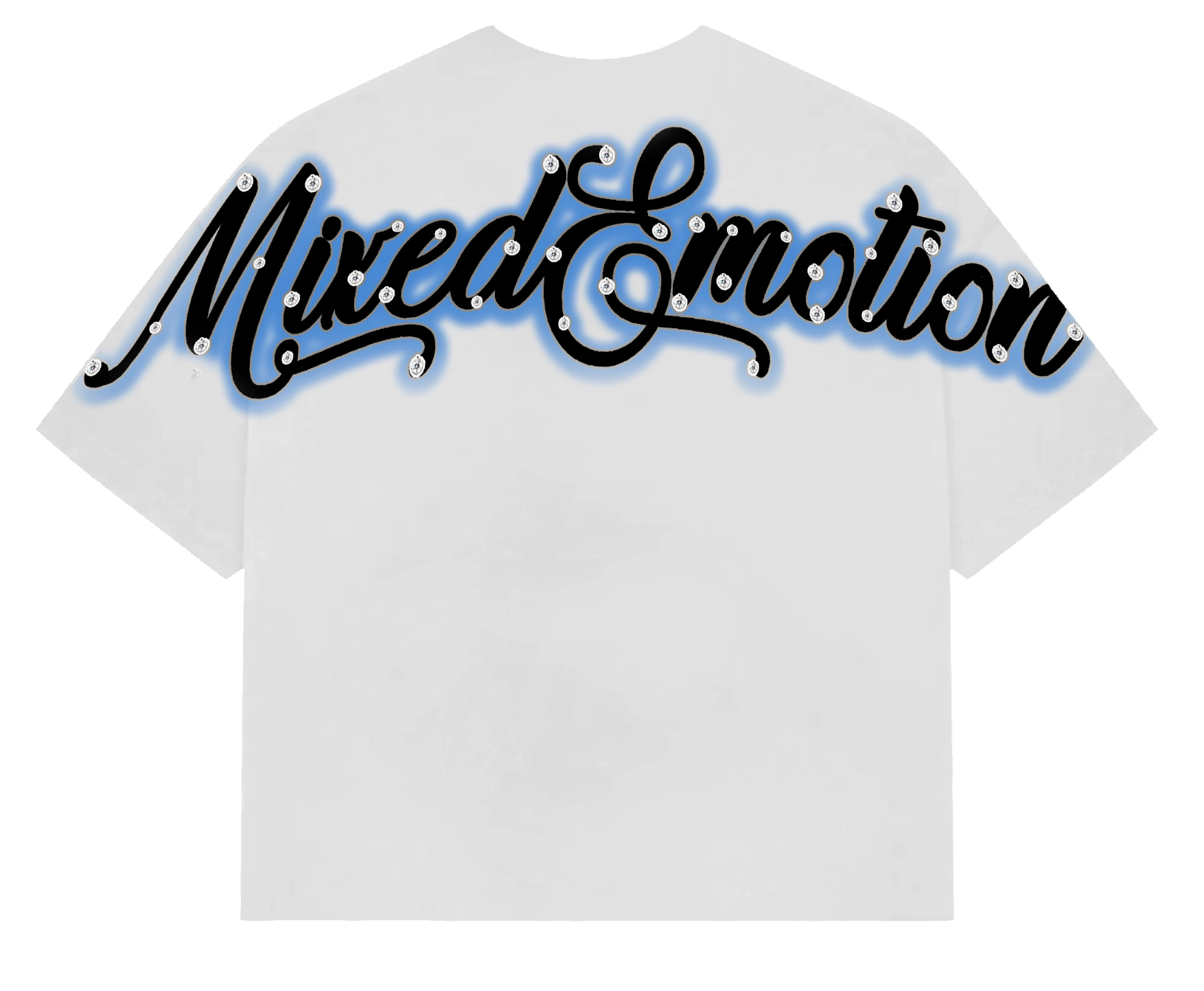Mixed Emotion Blue “Rhinestone” Cropped Shirt FP