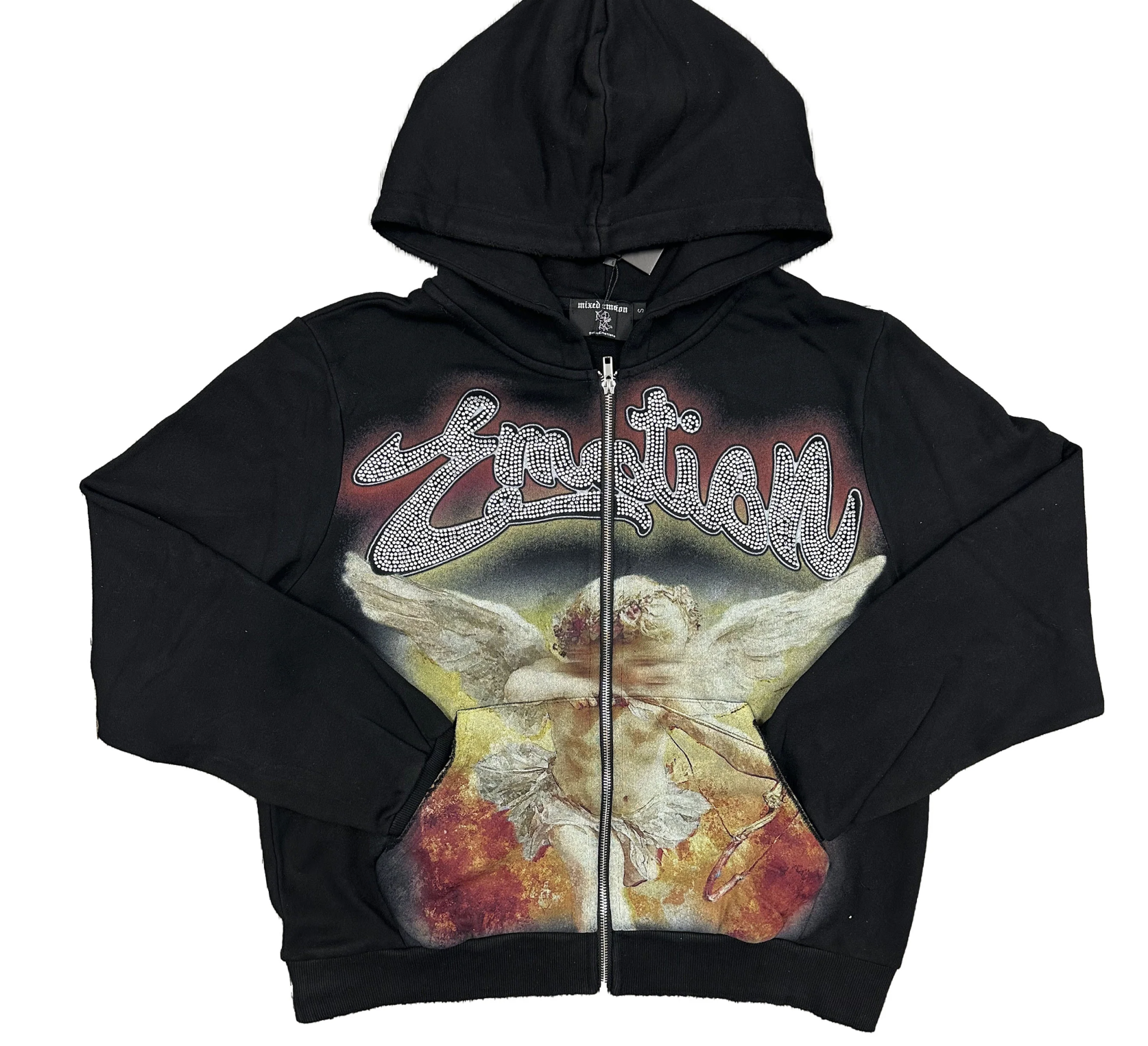 Mixed Emotion Black “Rhinestone” Hoodie FP