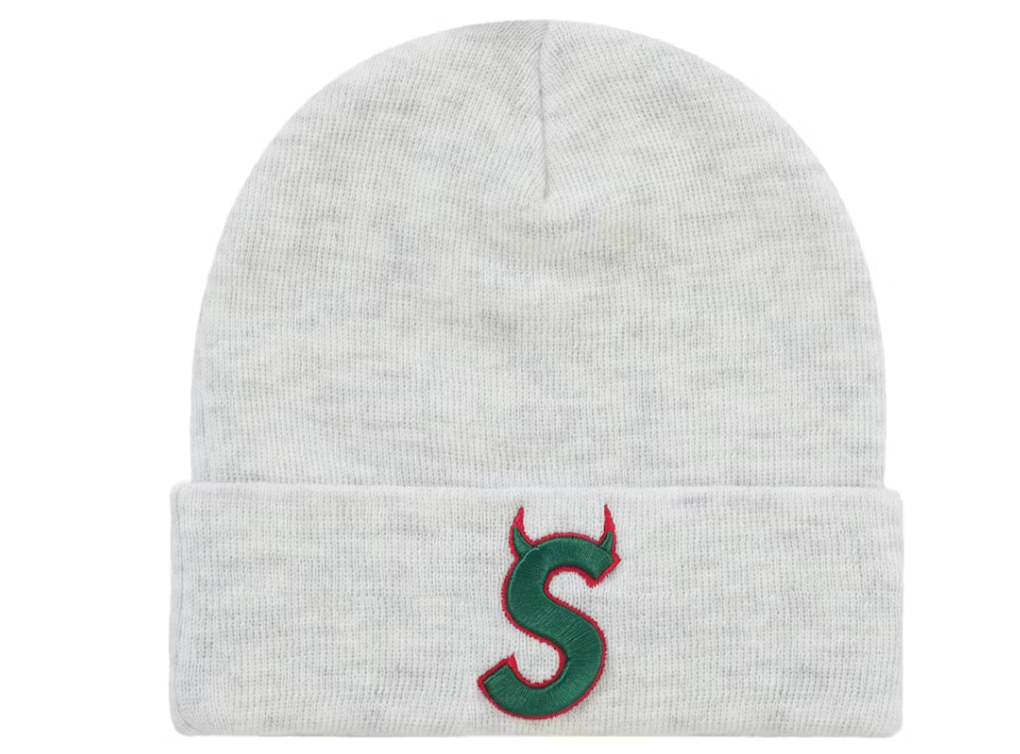 Supreme New Era Devil S Logo Beanie Ash Grey DOK
