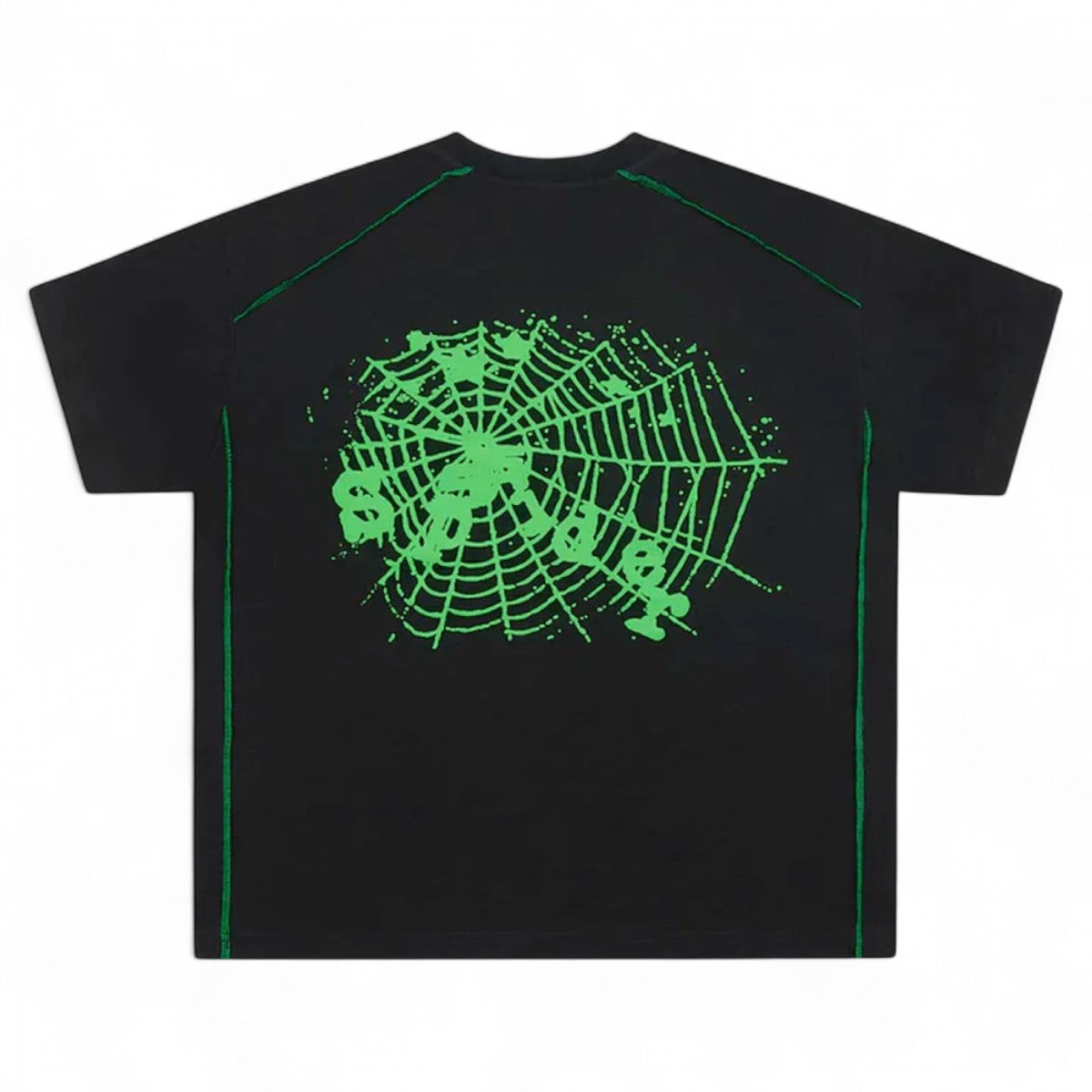 Sp5der Stitch Slub Tee Black