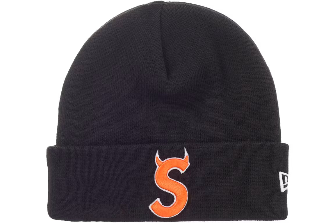 Supreme New Era Devil S Logo Beanie Black DOK