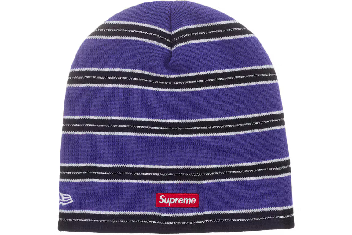 Supreme New Era Stripe Beanie Purple DC