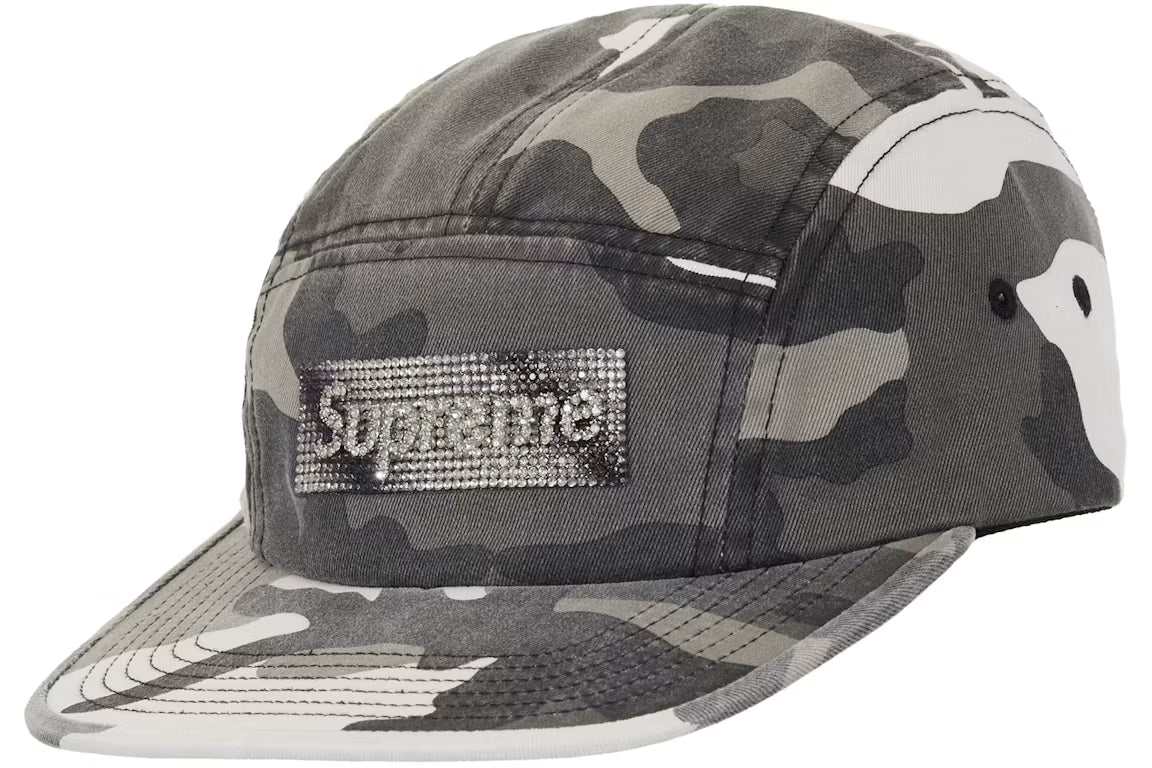 Supreme Rhinestone Label Camp Cap