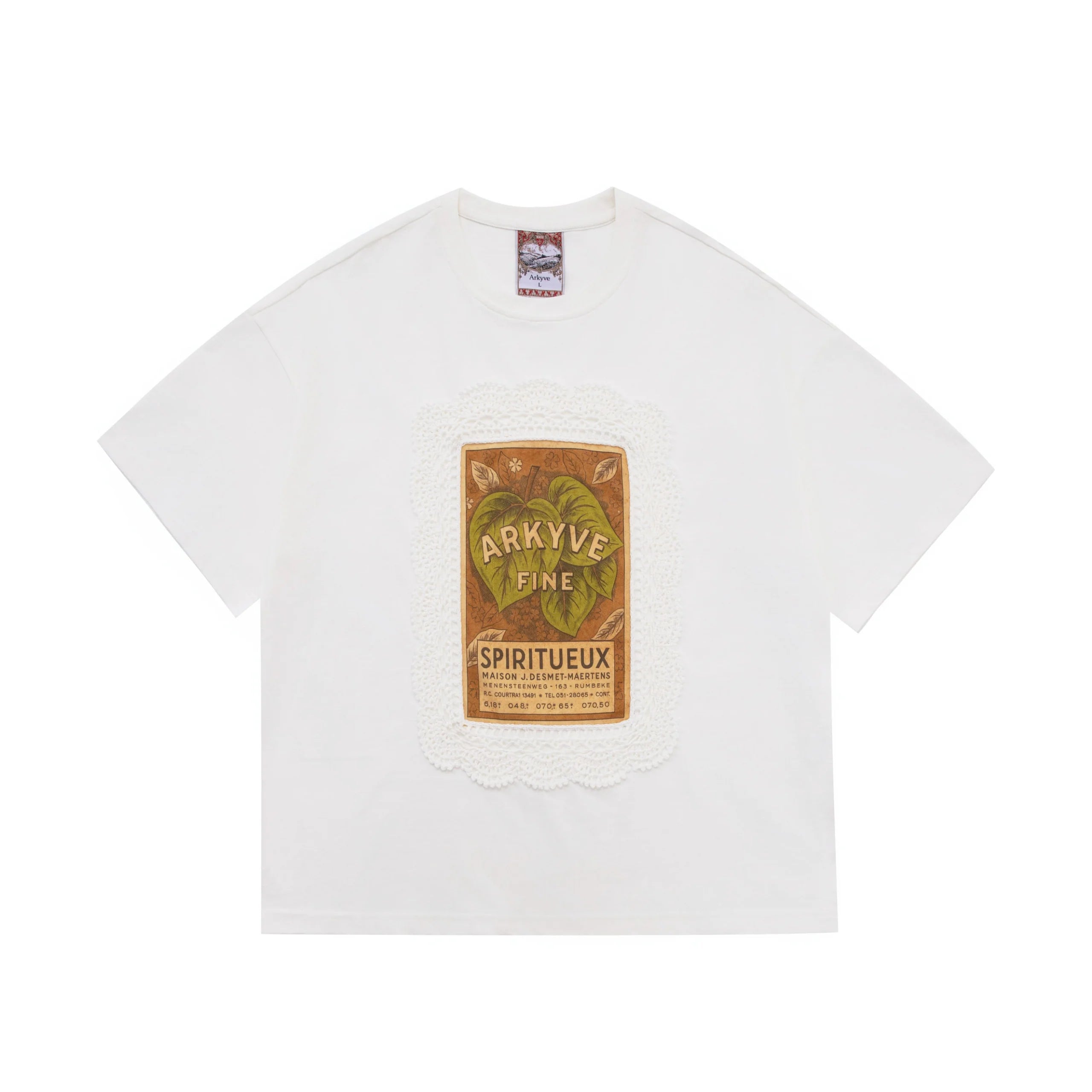 ARKYVE Crochet Wine Label White Tee