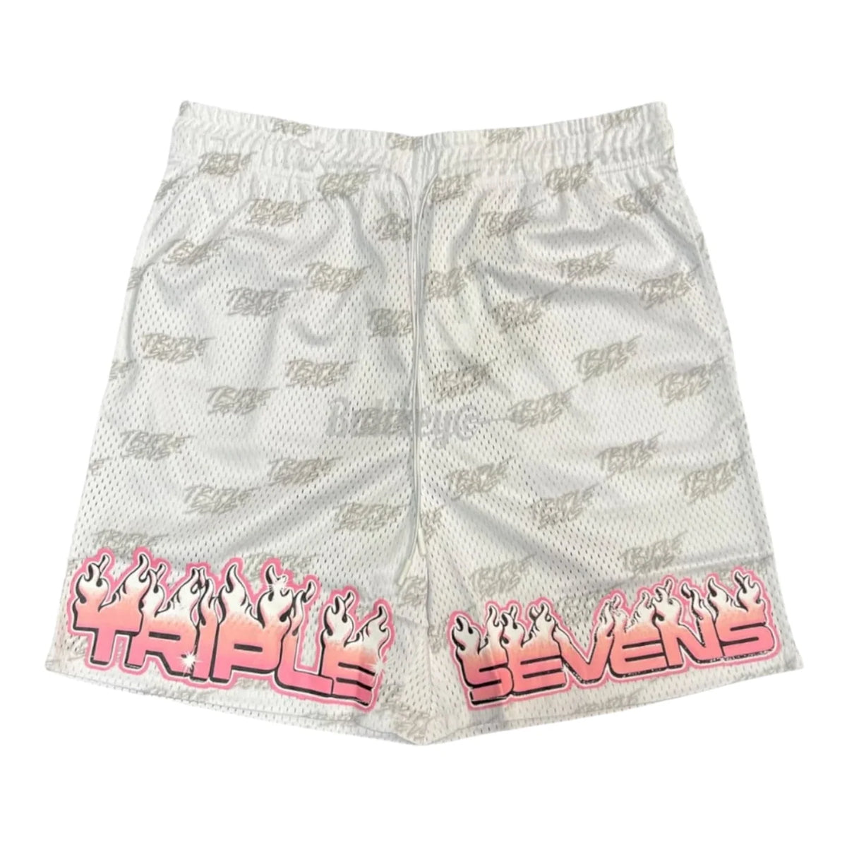 Triple Sevens White Mesh Shorts DOK