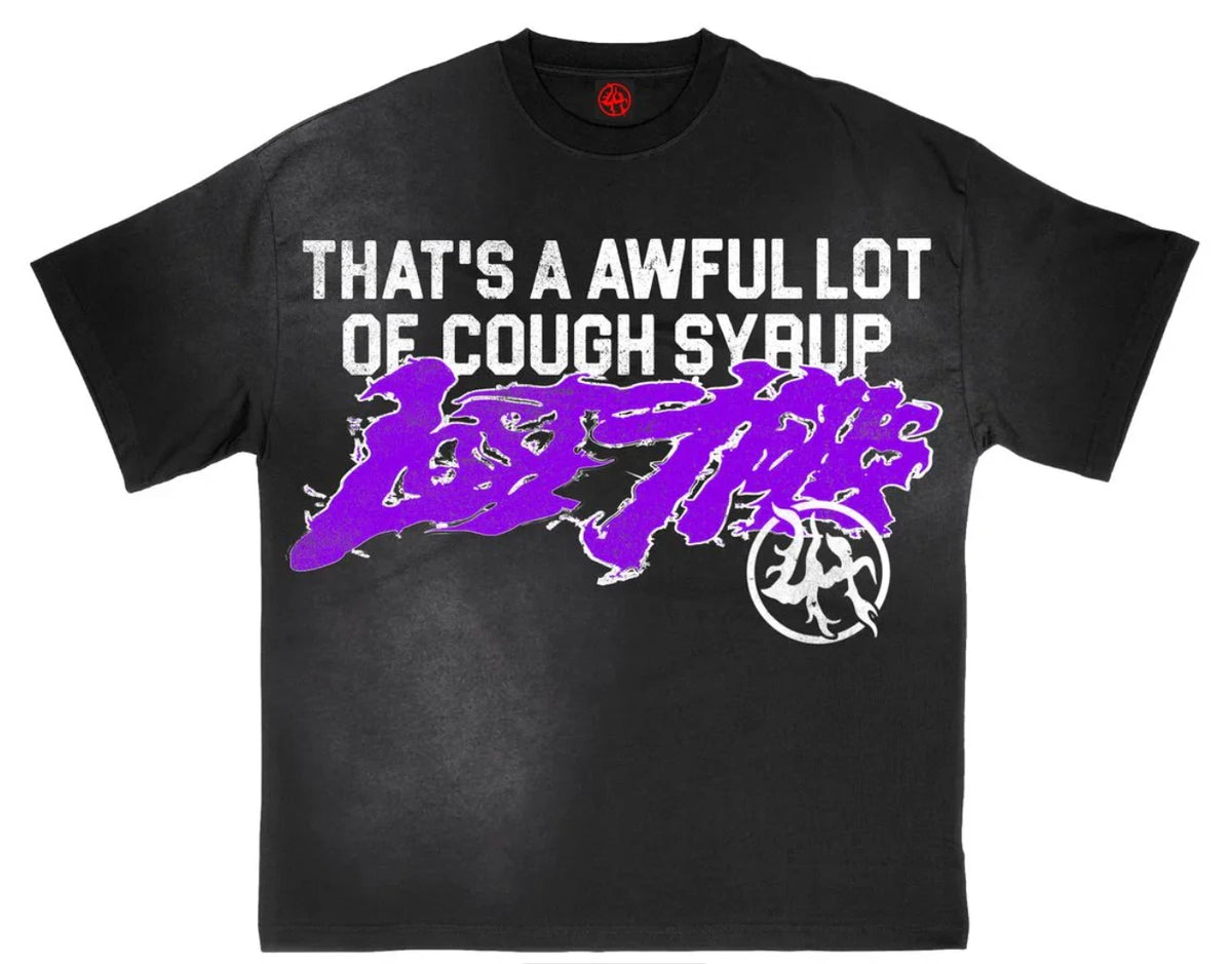 Lost Hills x Awful Lot Of Cough Syrup GREY Logo Tee DOK