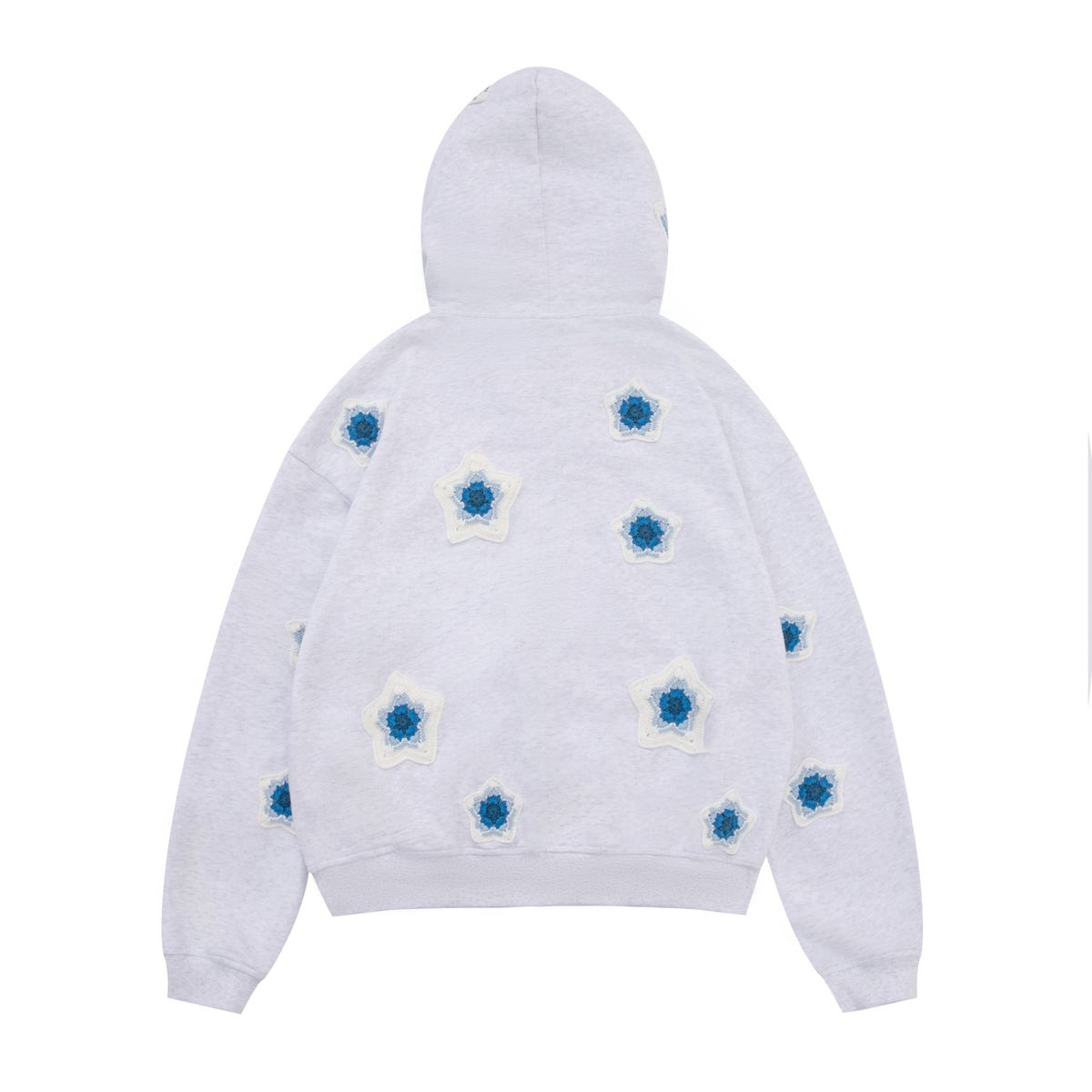 ARKYVE Blue Star Crochet Patch Sweatshirt