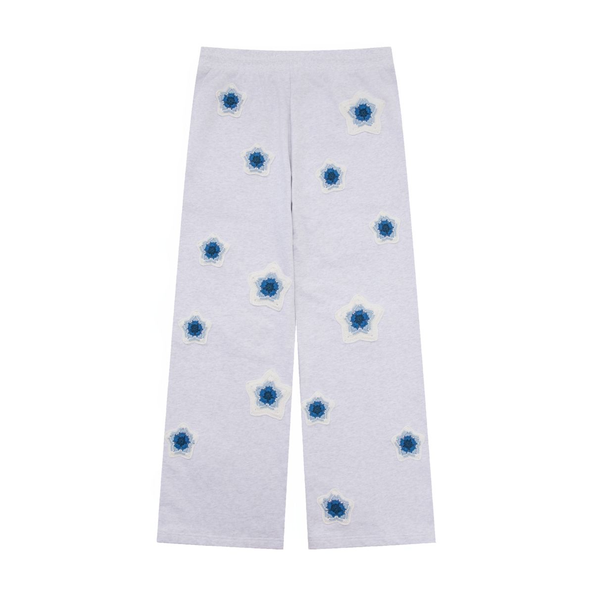 ARKYVE Blue Star Crochet Patch Sweatpants