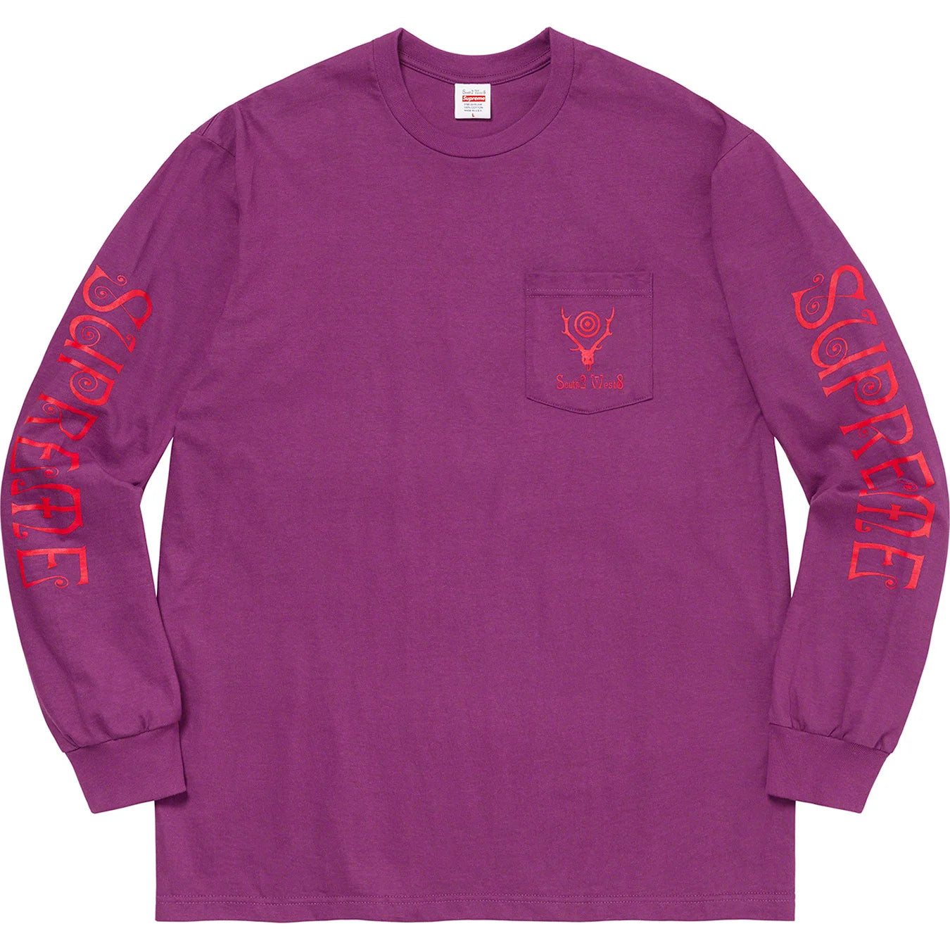 Supreme SOUTH2 WEST8 L/S Pocket Tee Purple