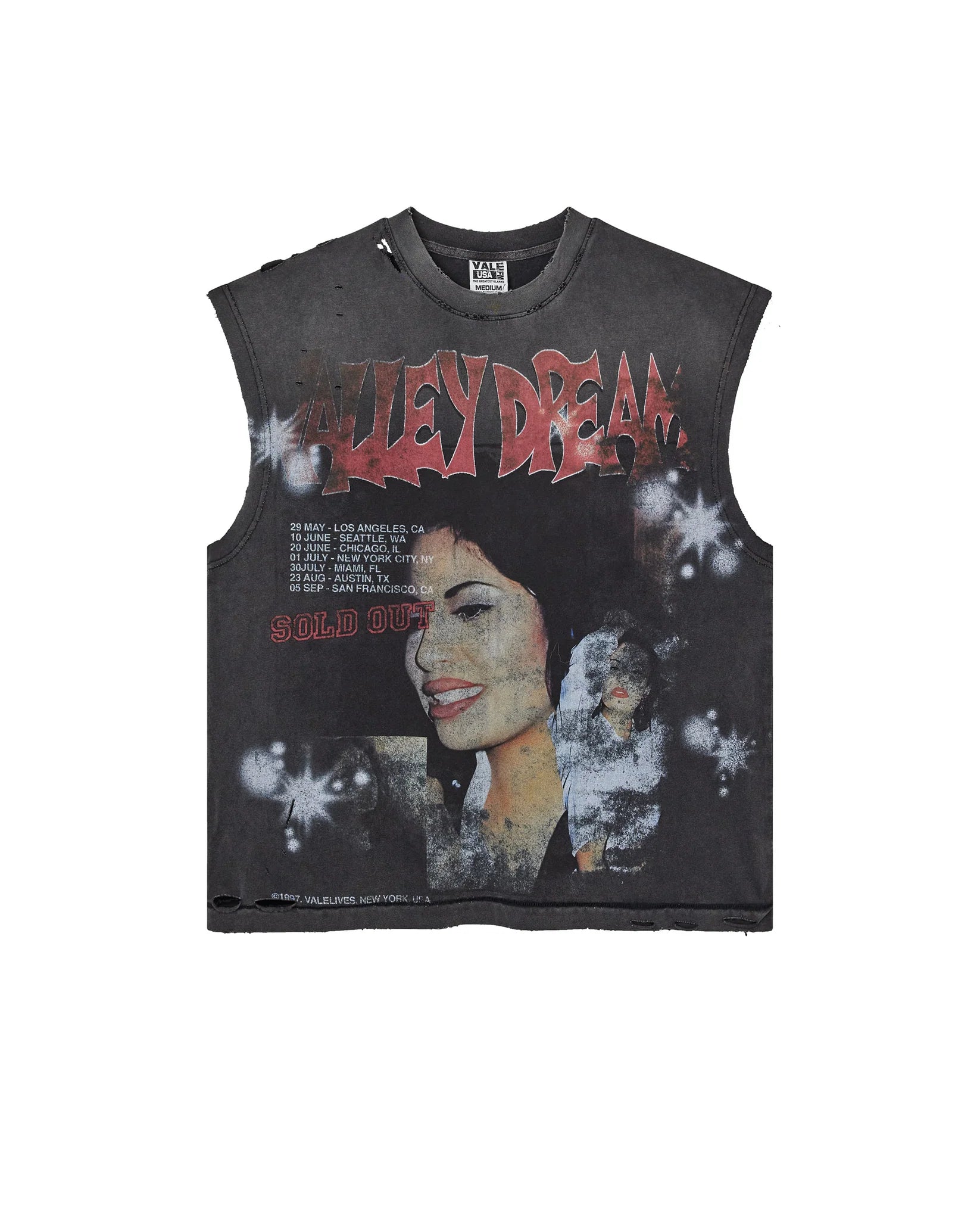 Vale Forever BLACK LA FLOR MUSCLE TEE