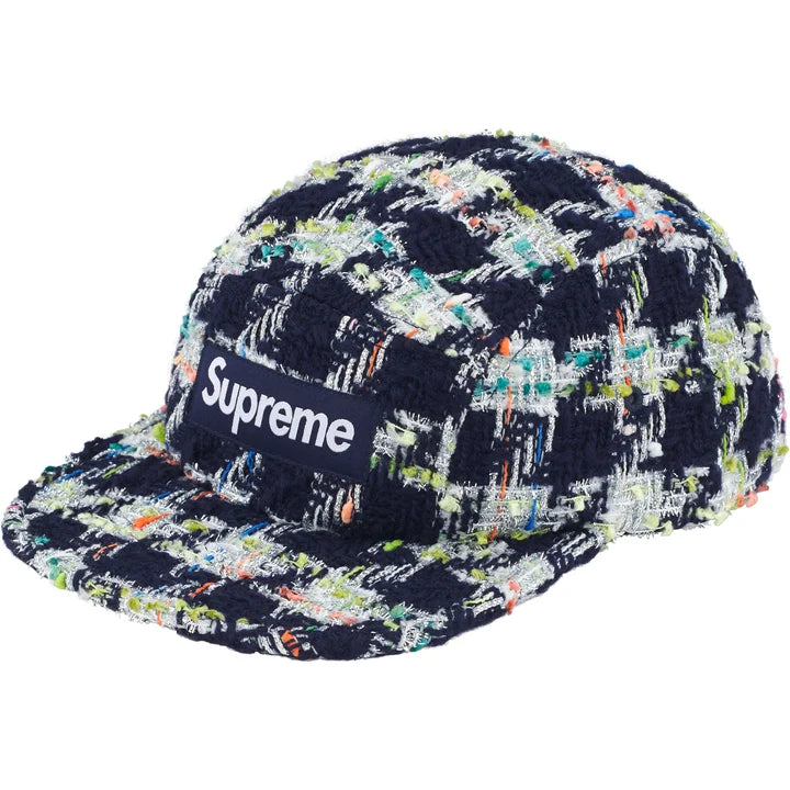 Supreme Metallic Boucle Camp Cap Navy ML