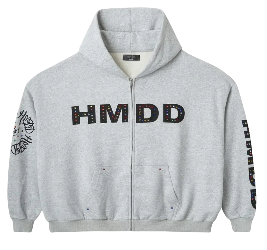 HMDD “Chimestone” Grey Zip Up Hoodie FP