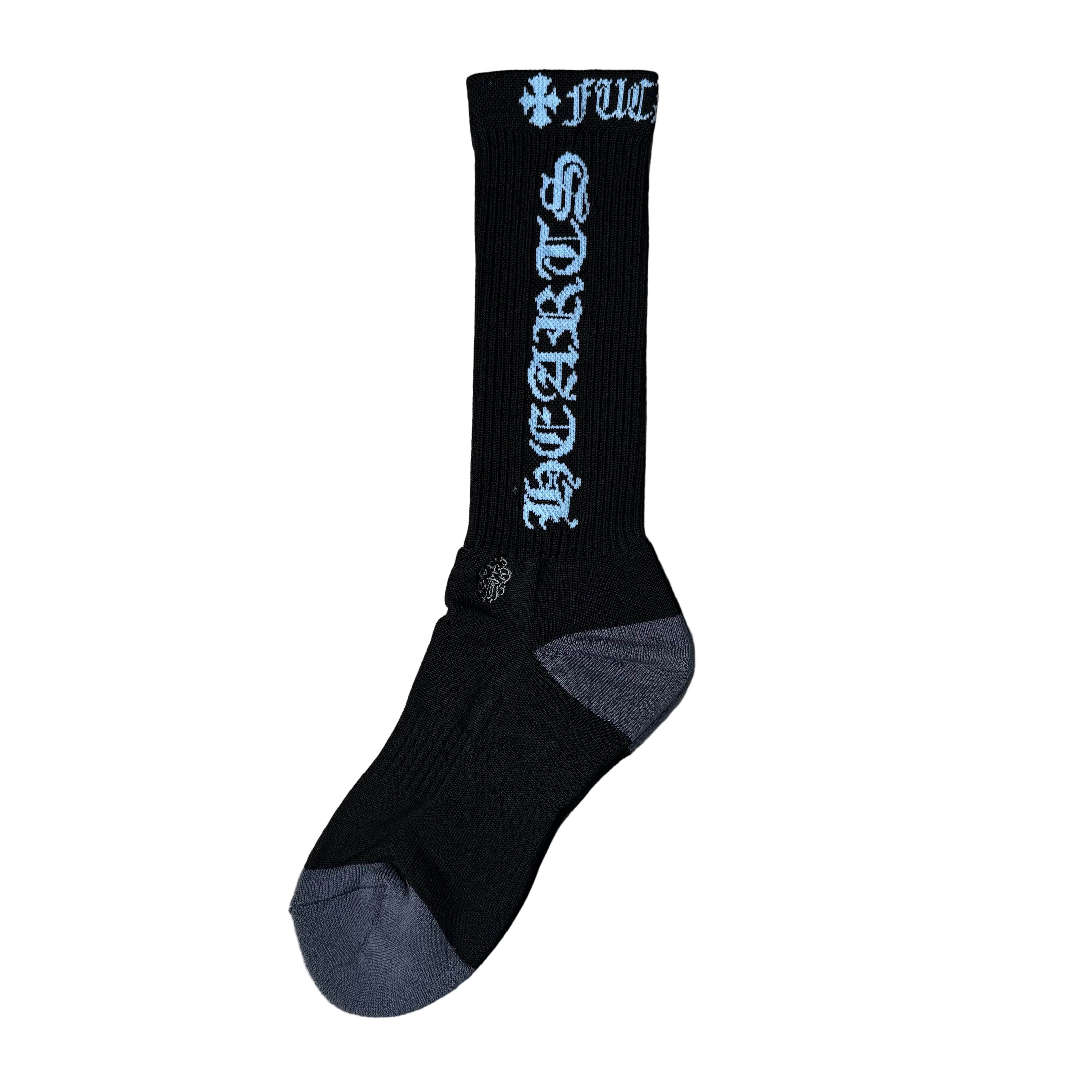 Chrome Hearts CH LOGO SOCKS  (Black/Blue) OTM