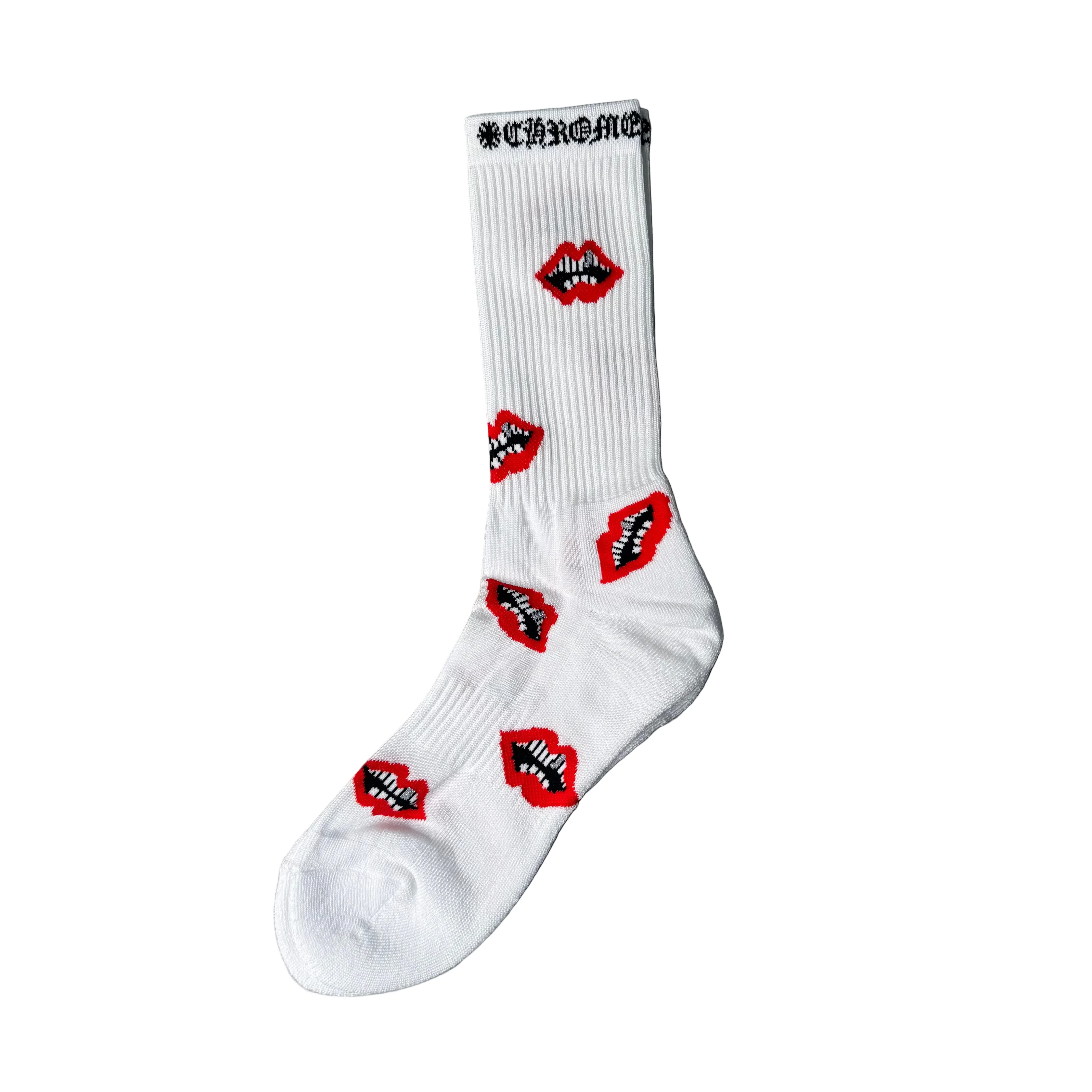 Chrome Hearts Socks White/Red Lips ML