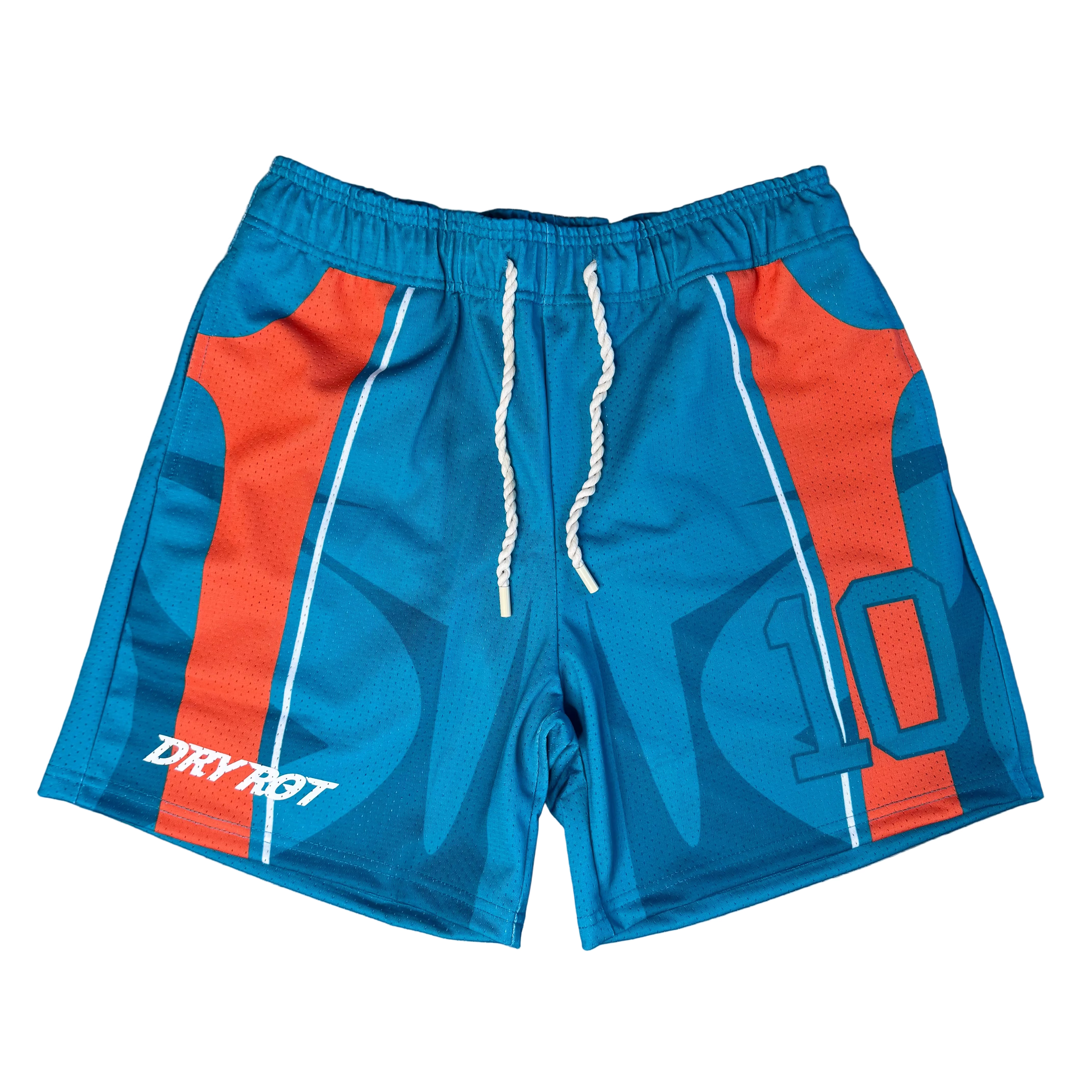 DRY ROT MESH SHORTS TEAL/ORANGE